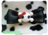 Haarspange Skull Bow schwarz/rot